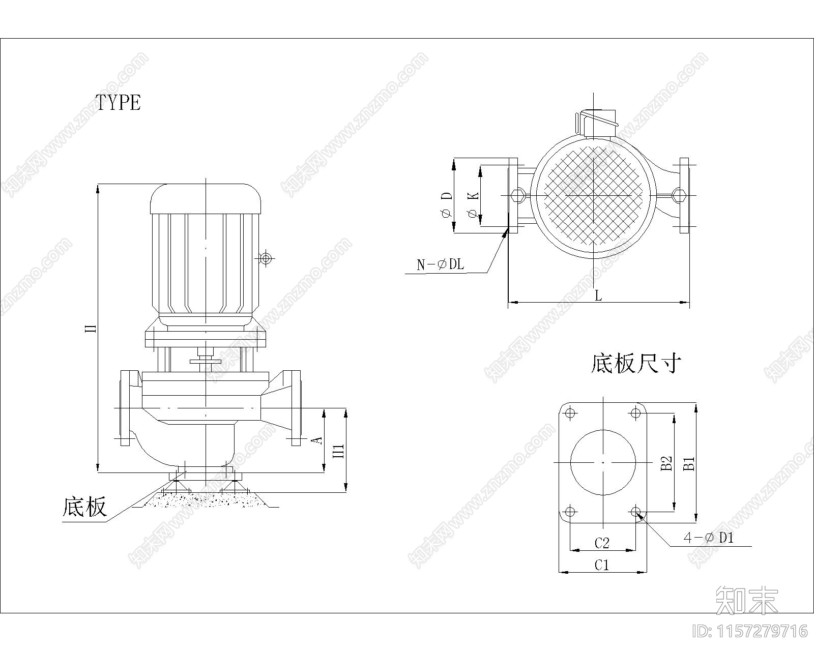 各种水泵cad施工图下载【ID:1157279716】