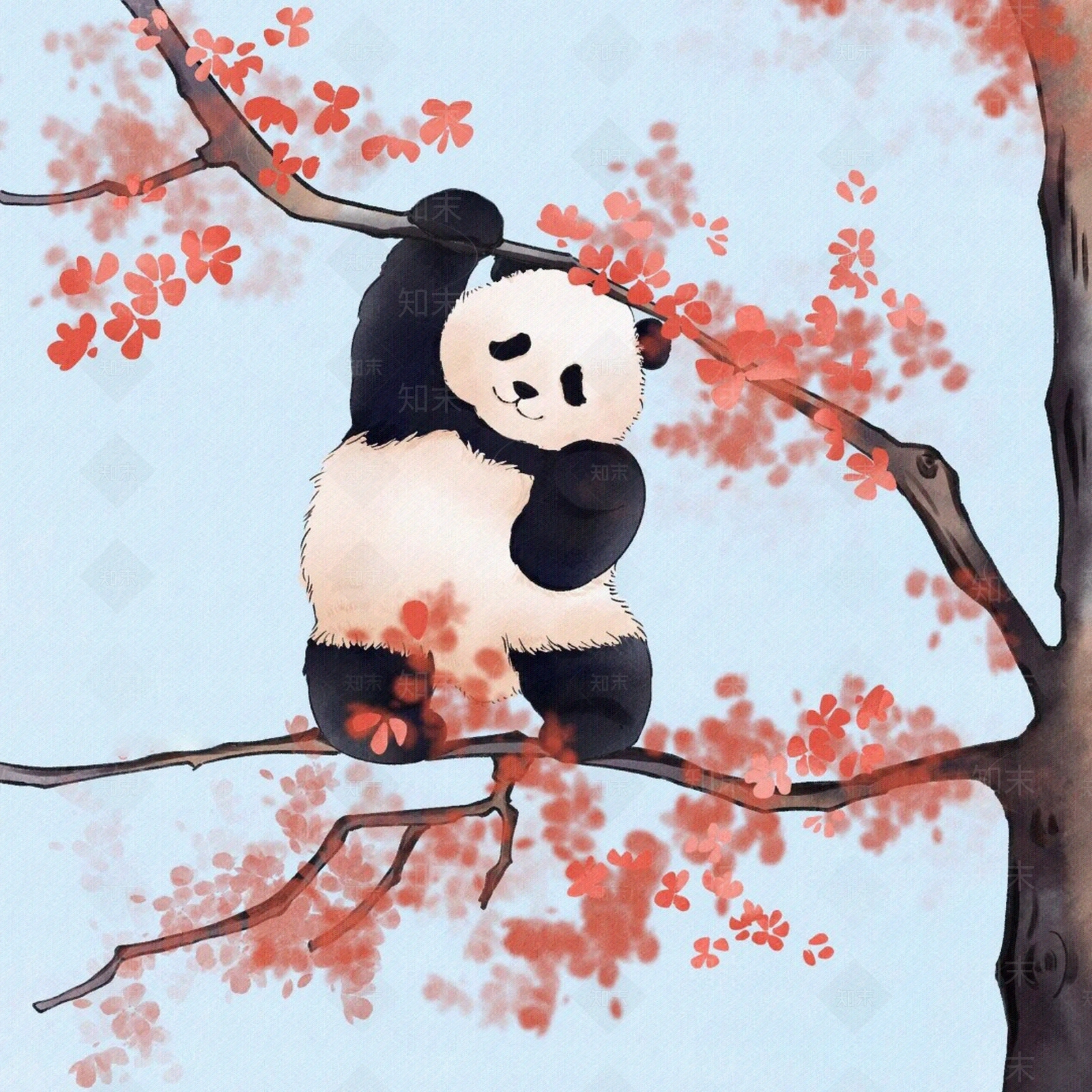 卡通动物熊猫壁纸贴图下载【ID:1157281582】