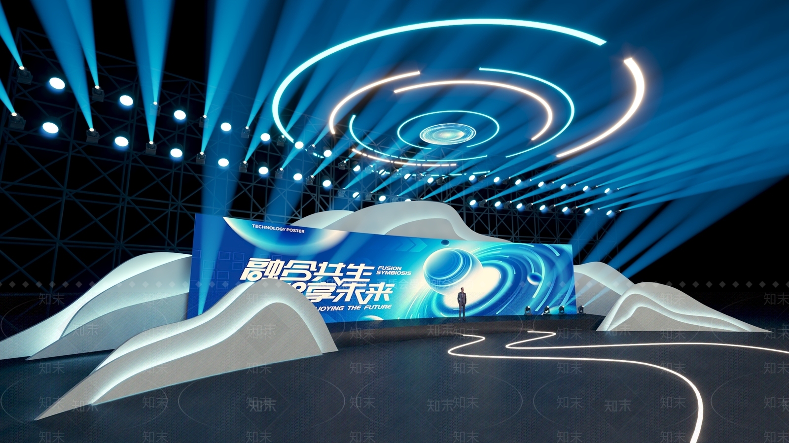 现代大型商务舞台3D模型下载【ID:1157282917】