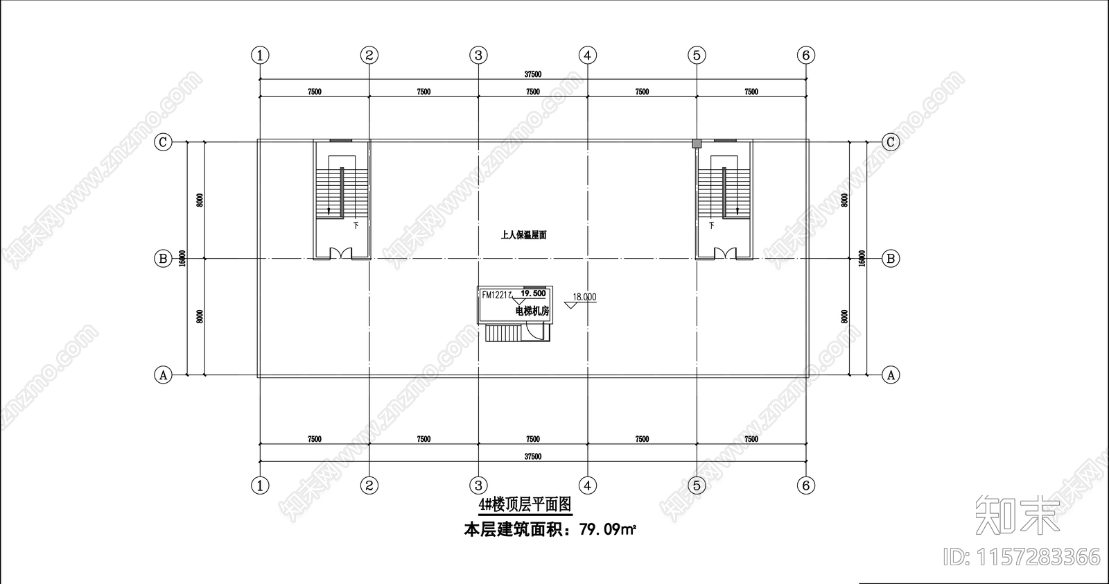 多层办公楼平立剖全cad施工图下载【ID:1157283366】