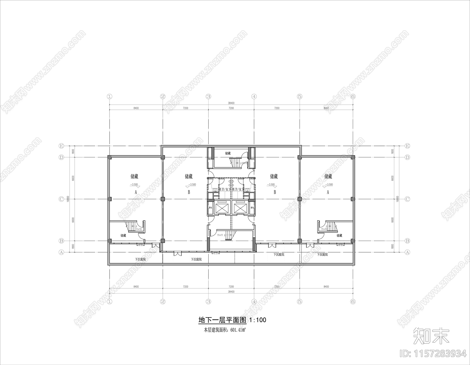 多层独栋商业cad施工图下载【ID:1157283934】