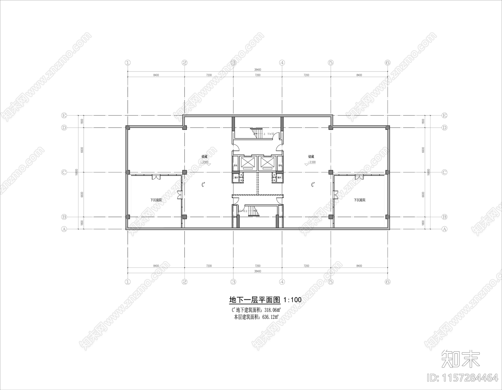 多层独栋商业cad施工图下载【ID:1157284464】