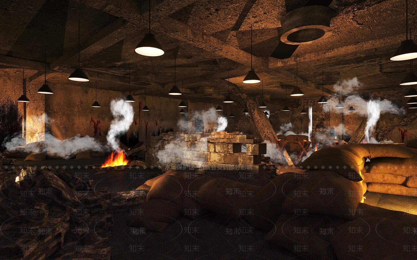 现代坍塌废墟3D模型下载【ID:1157284787】