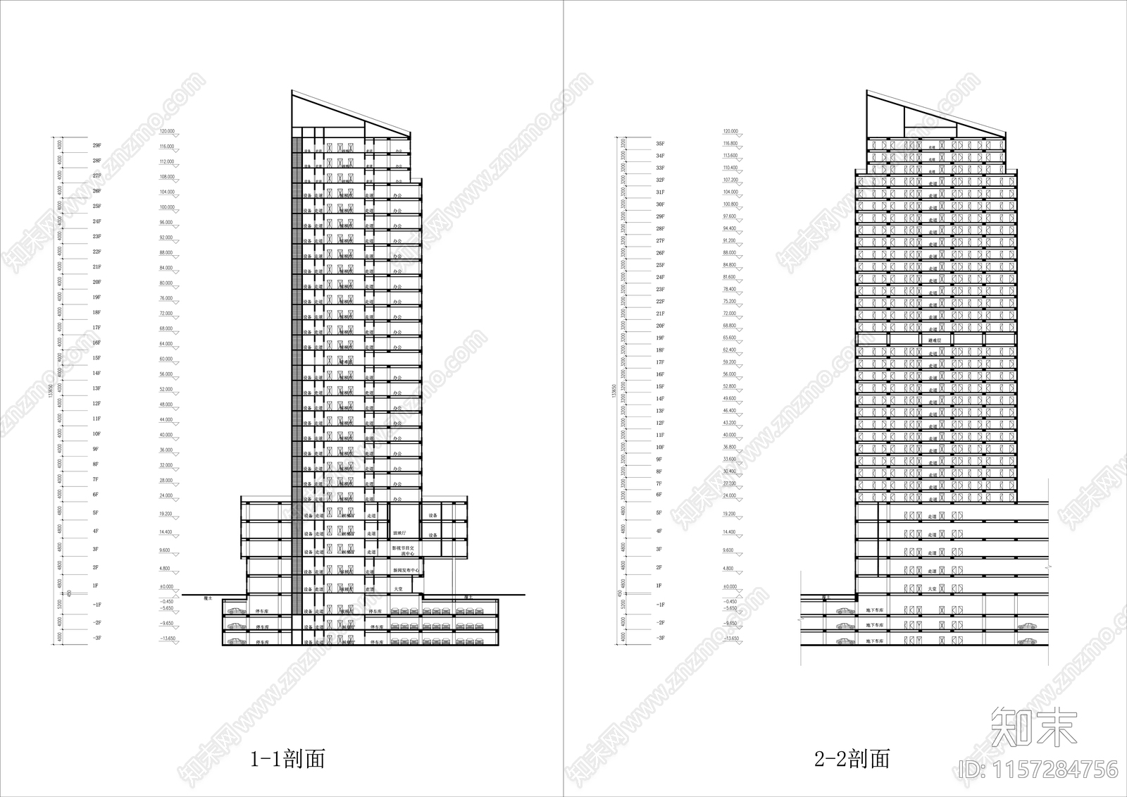 影视大厦平面图cad施工图下载【ID:1157284756】