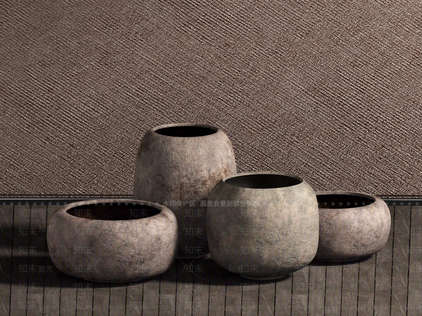 现代花盆3D模型下载【ID:1157286125】