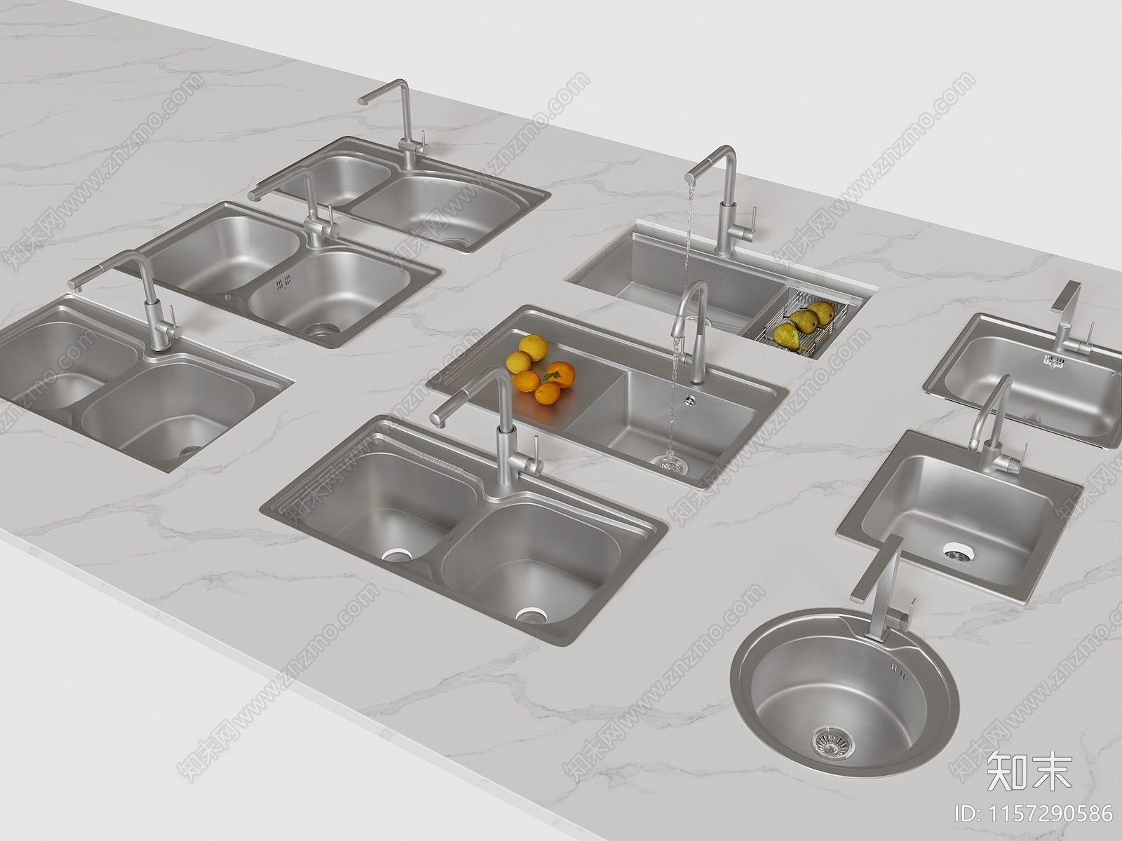 厨房水槽3D模型下载【ID:1157290586】