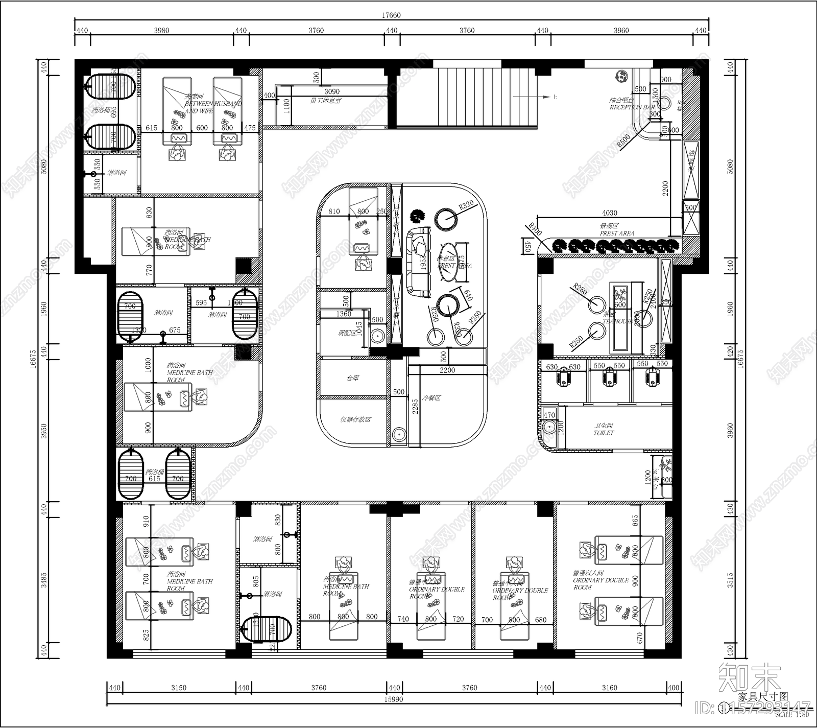 现代理发店室内装修设计图cad施工图下载【ID:1157293147】