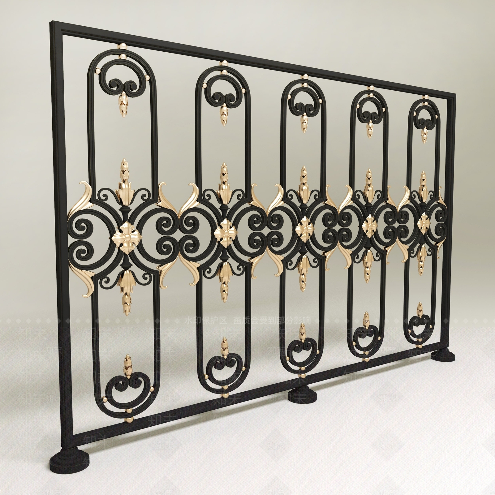 新中式楼梯栏杆3D模型下载【ID:1157294147】