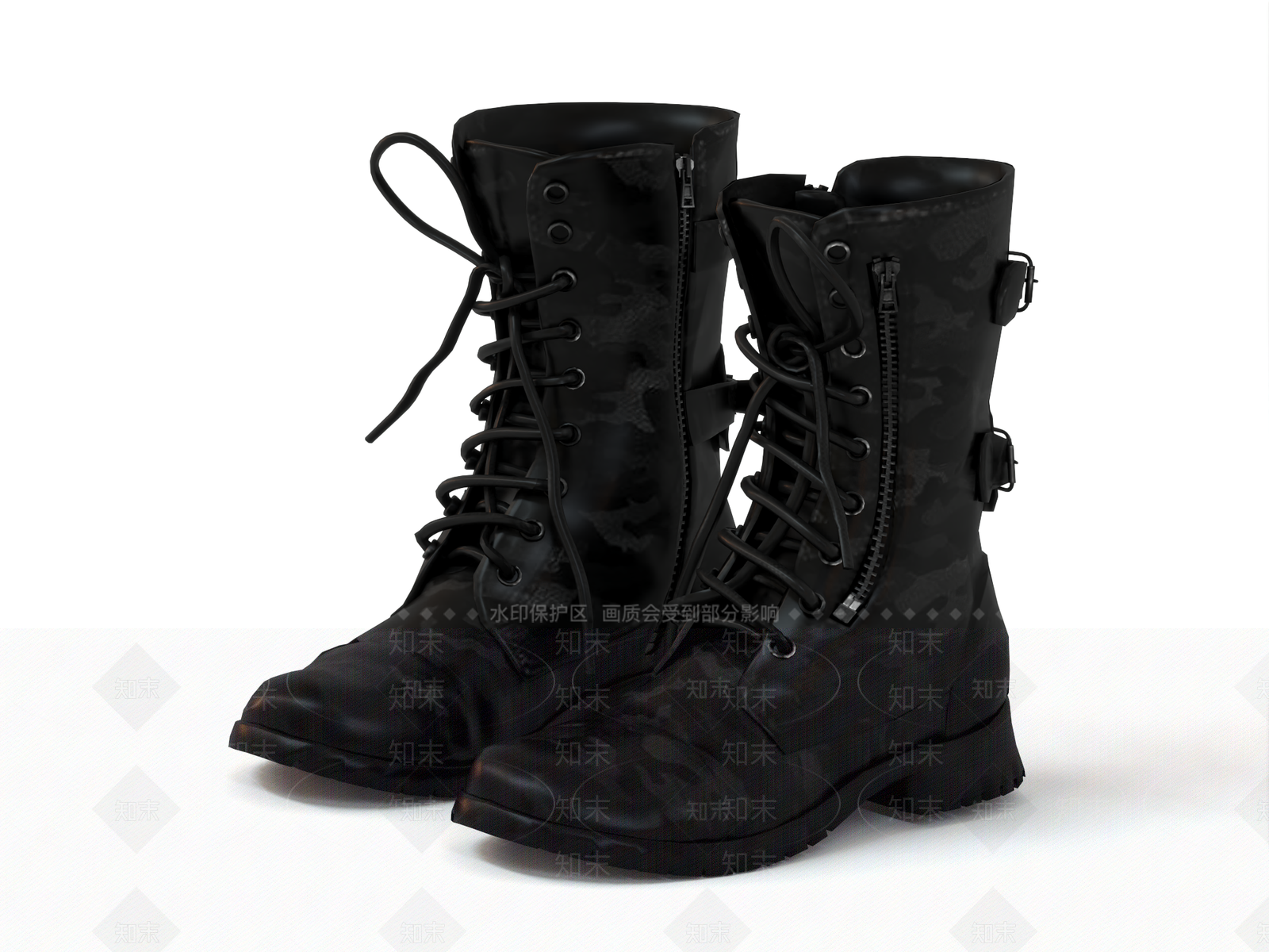 现代靴子皮靴皮鞋3D模型下载【ID:1157296029】