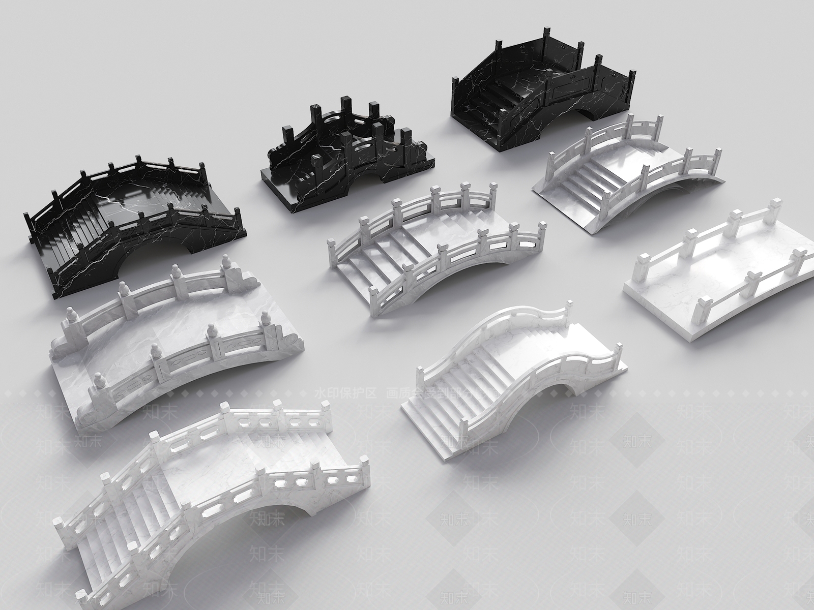 中式石桥3D模型下载【ID:1157300535】