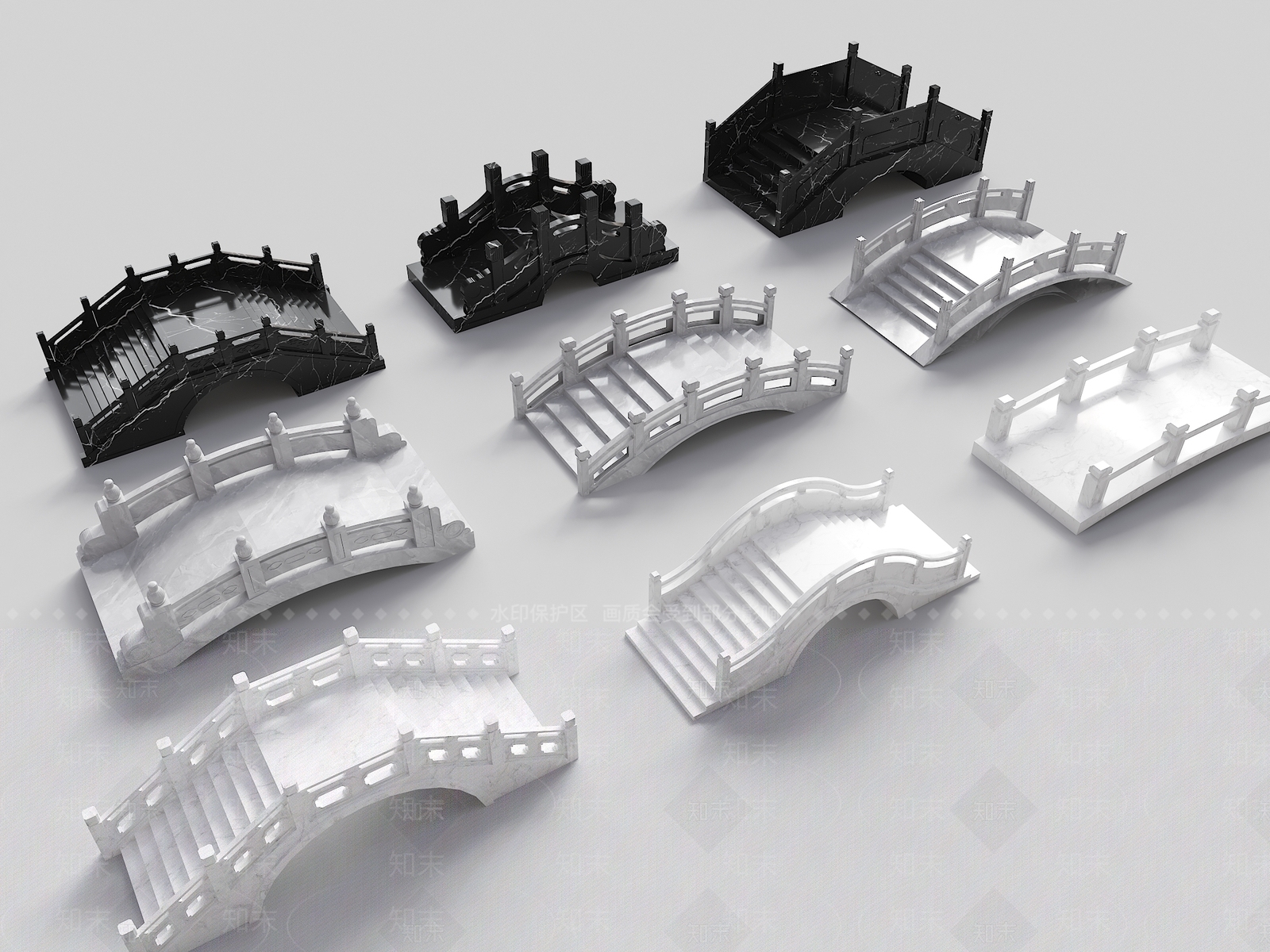 新中式石桥SU模型下载【ID:1157300507】