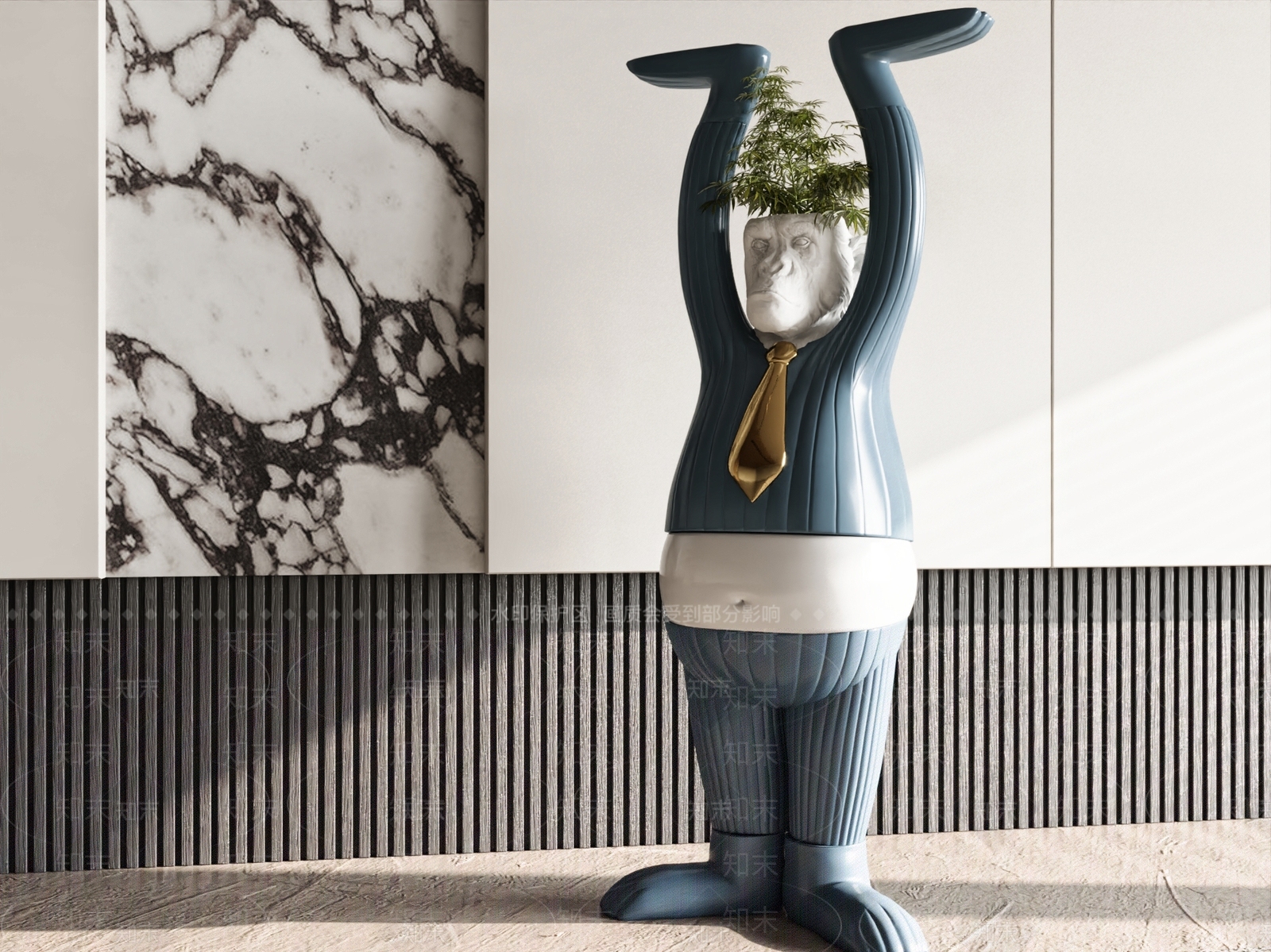 现代猴子创意雕塑SU模型下载【ID:1157302085】