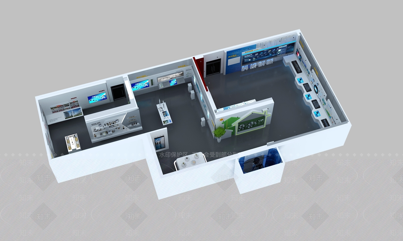 现代科技工业展厅3D模型下载【ID:1157303076】