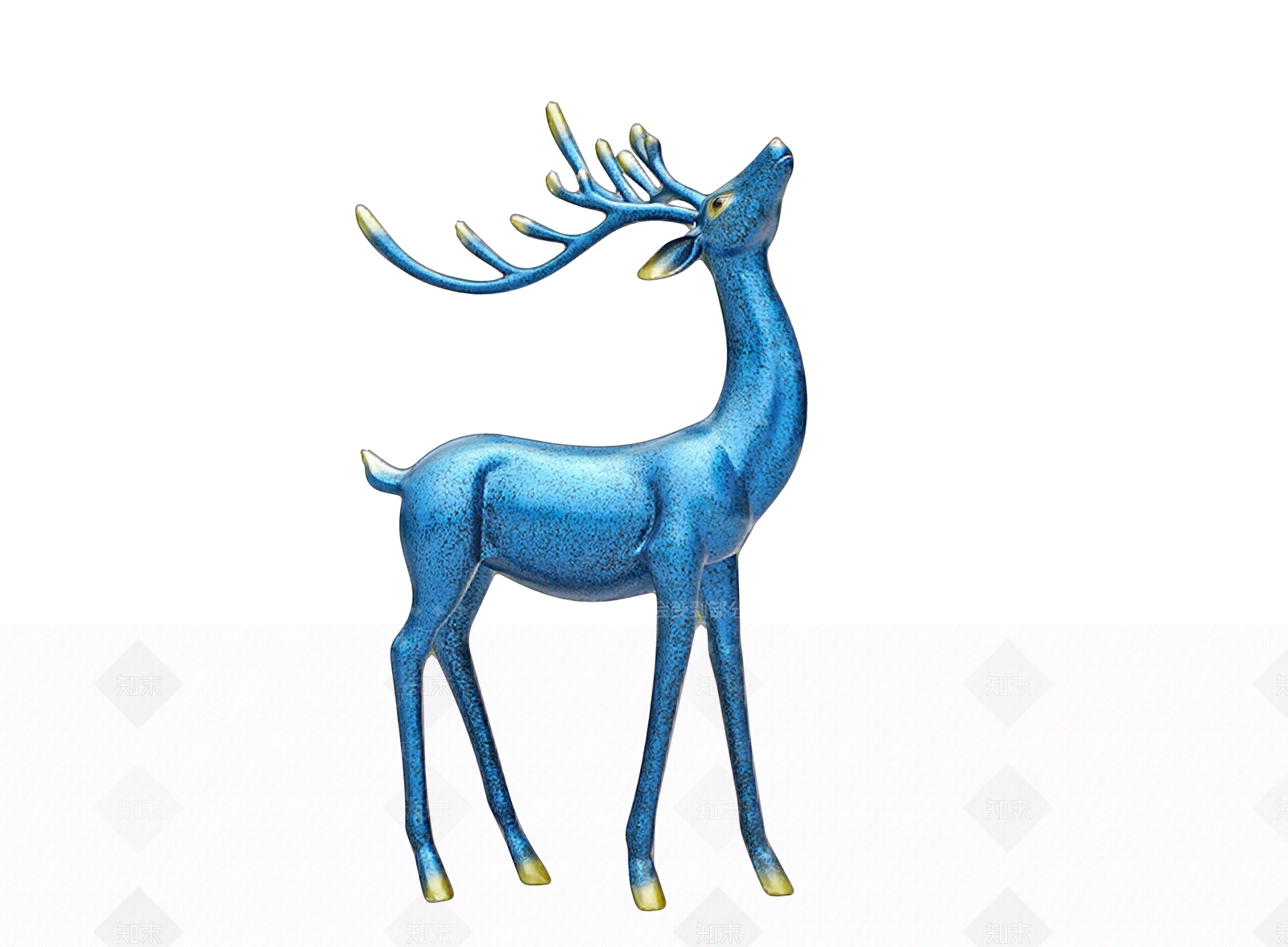 2D现代鹿雕塑SU模型下载【ID:1157305816】