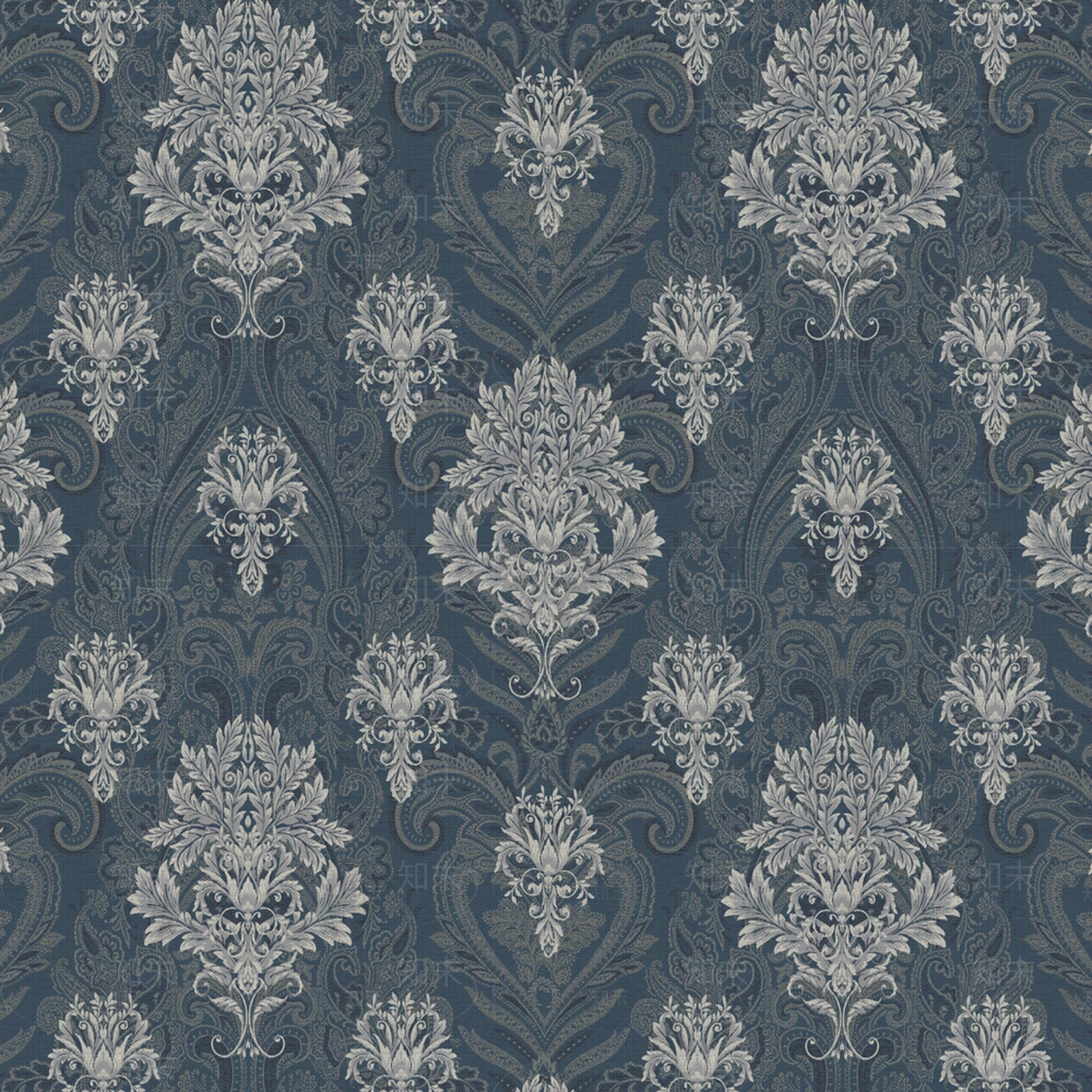 无缝欧式碎花深色壁布贴图下载【ID:1157313205】