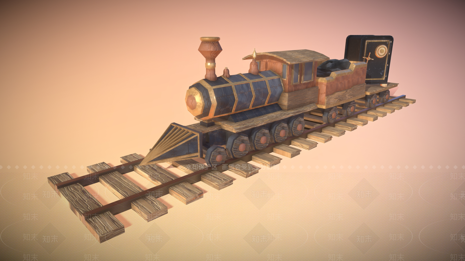 现代卡通火车3D模型下载【ID:1157316282】