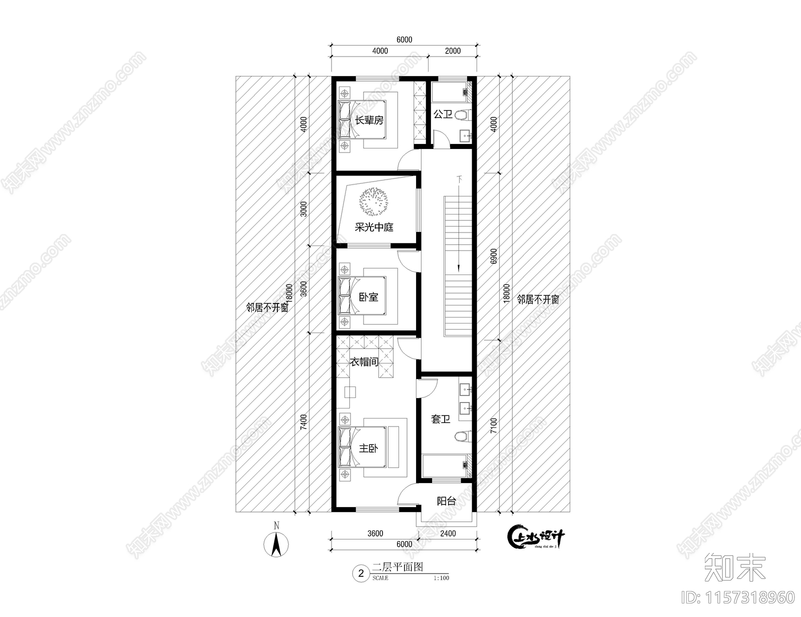 面宽6米进深18米夹心楼施工图下载【ID:1157318960】