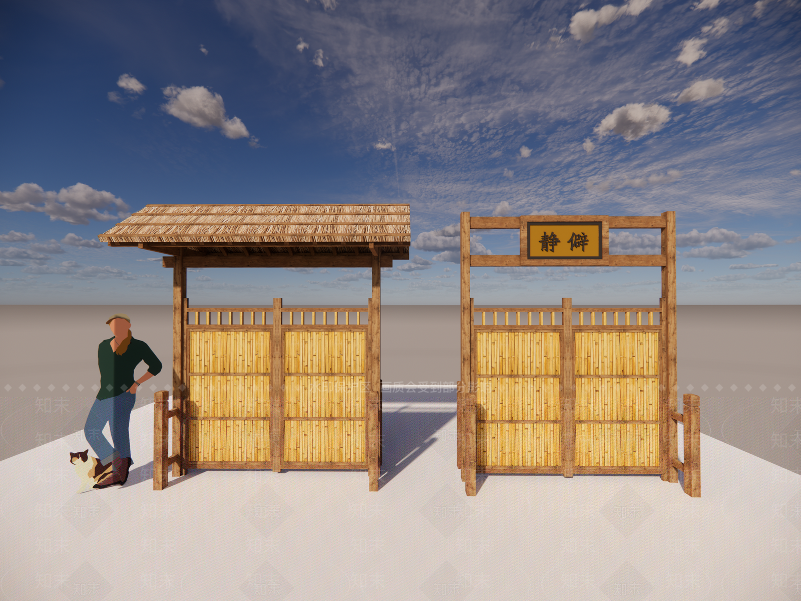 中式古代影视庭院大门SU模型下载【ID:1157319198】