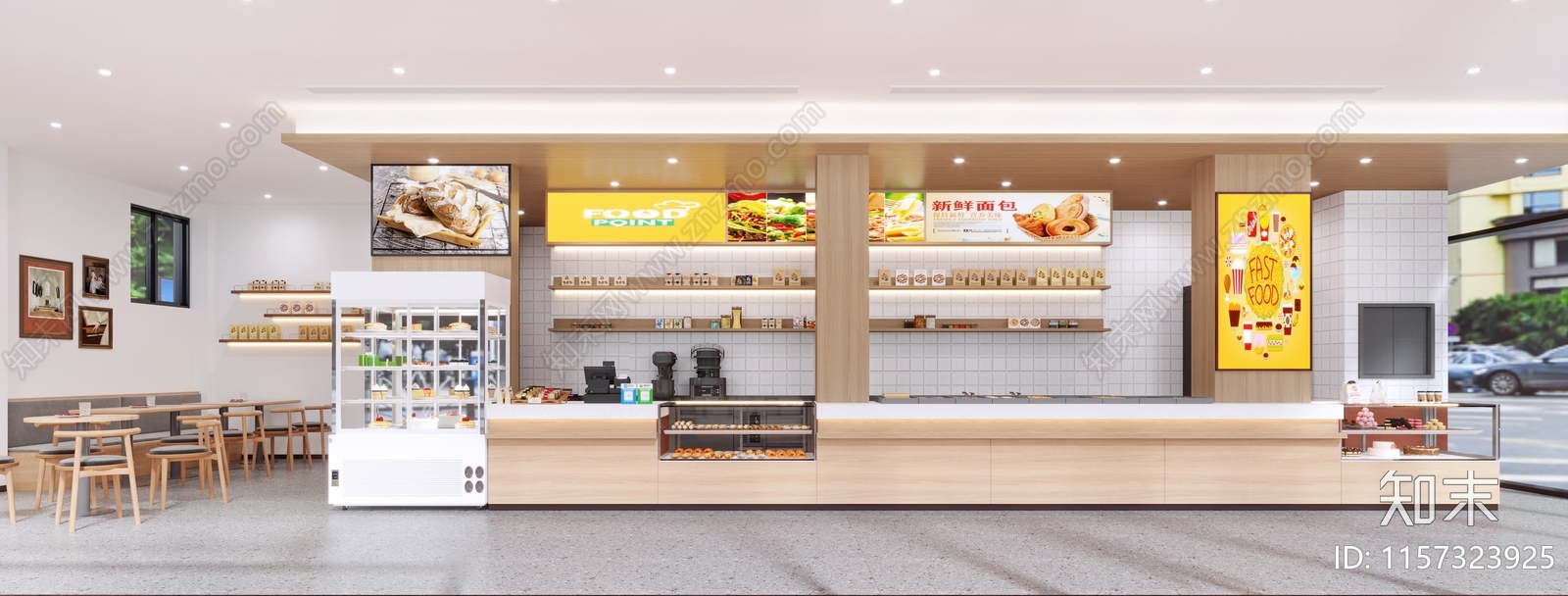 现代甜品面包店3D模型下载【ID:1157323925】