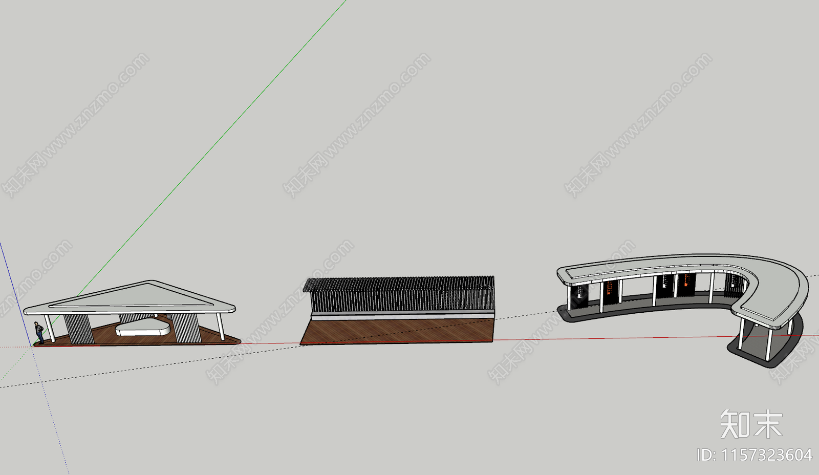 现代简约廊架SU模型下载【ID:1157323604】