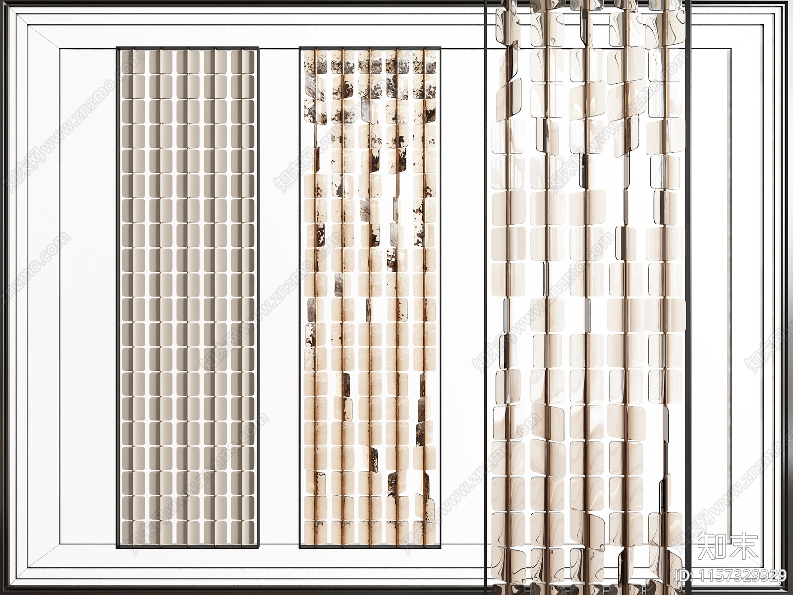 现代轻奢屏风隔断3D模型下载【ID:1157329929】
