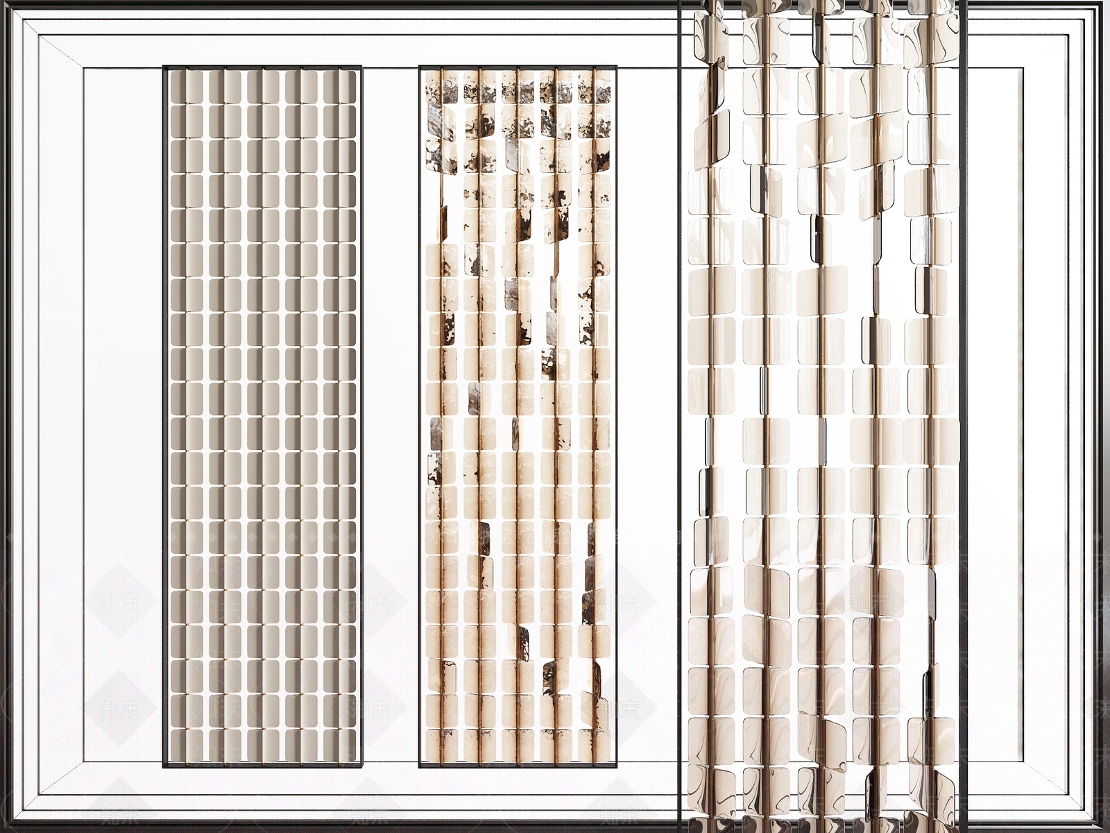 现代轻奢屏风隔断SU模型下载【ID:1157336997】
