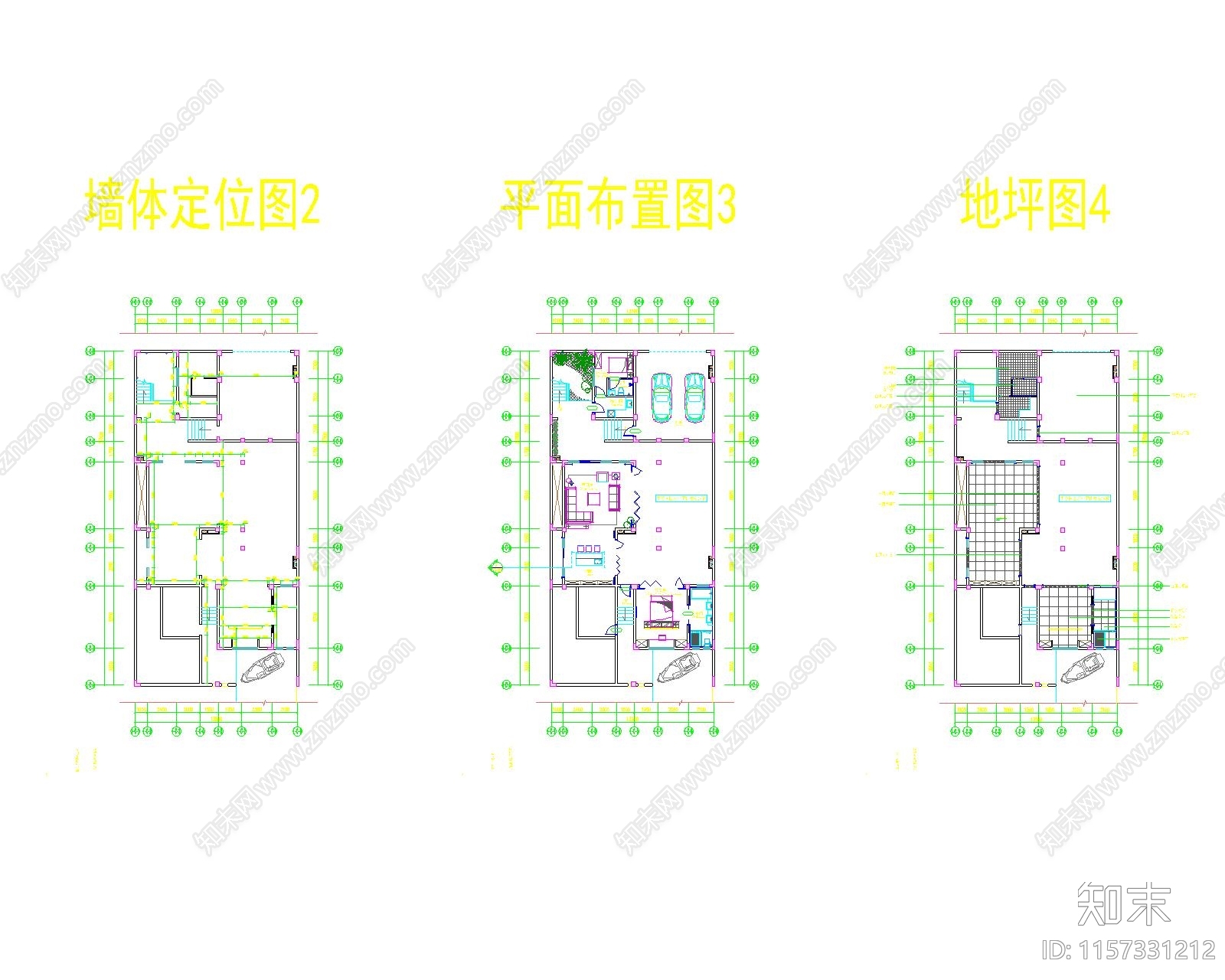 小户型独栋别cad施工图下载【ID:1157331212】