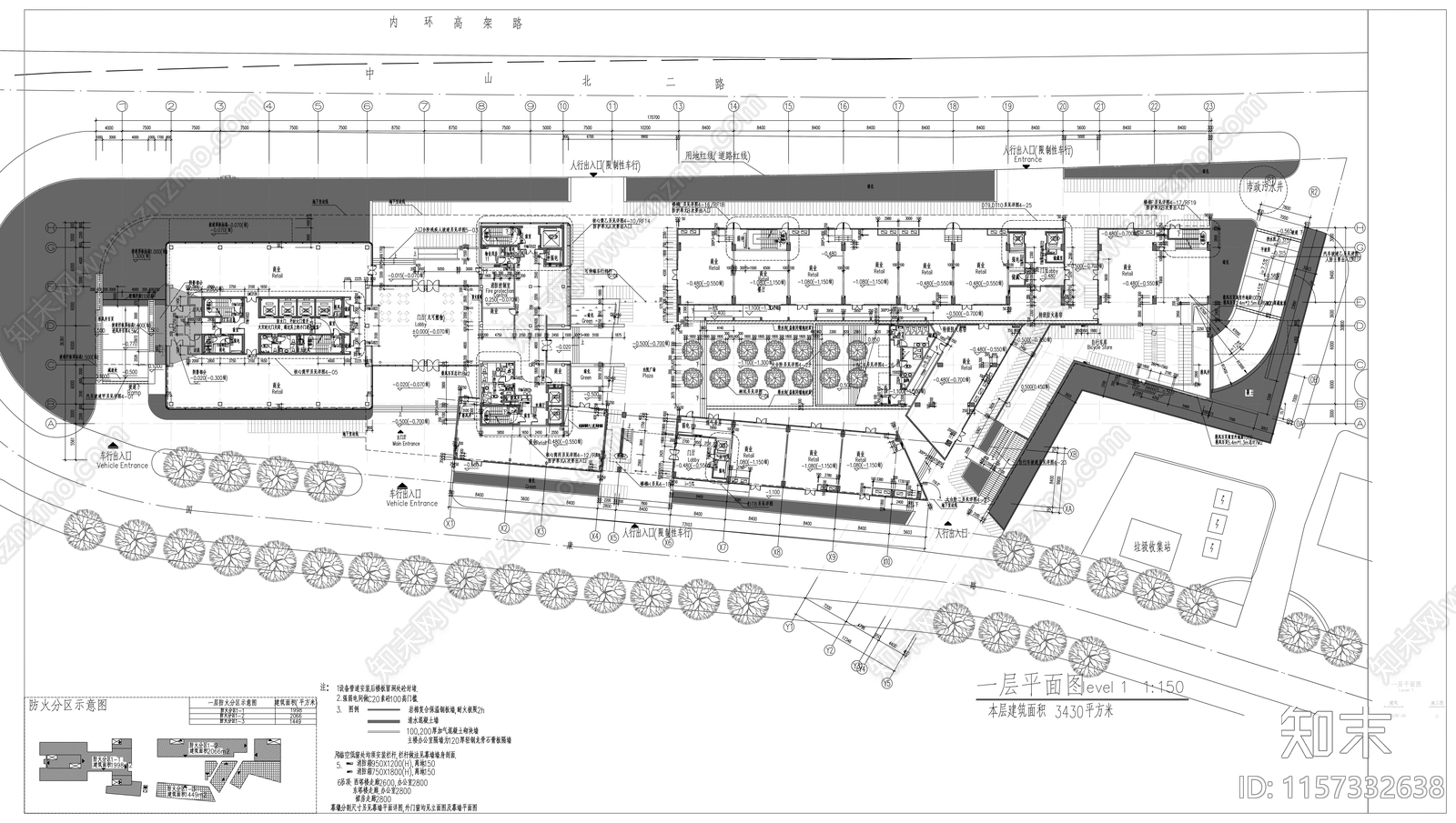 24层办公楼建筑cad施工图下载【ID:1157332638】