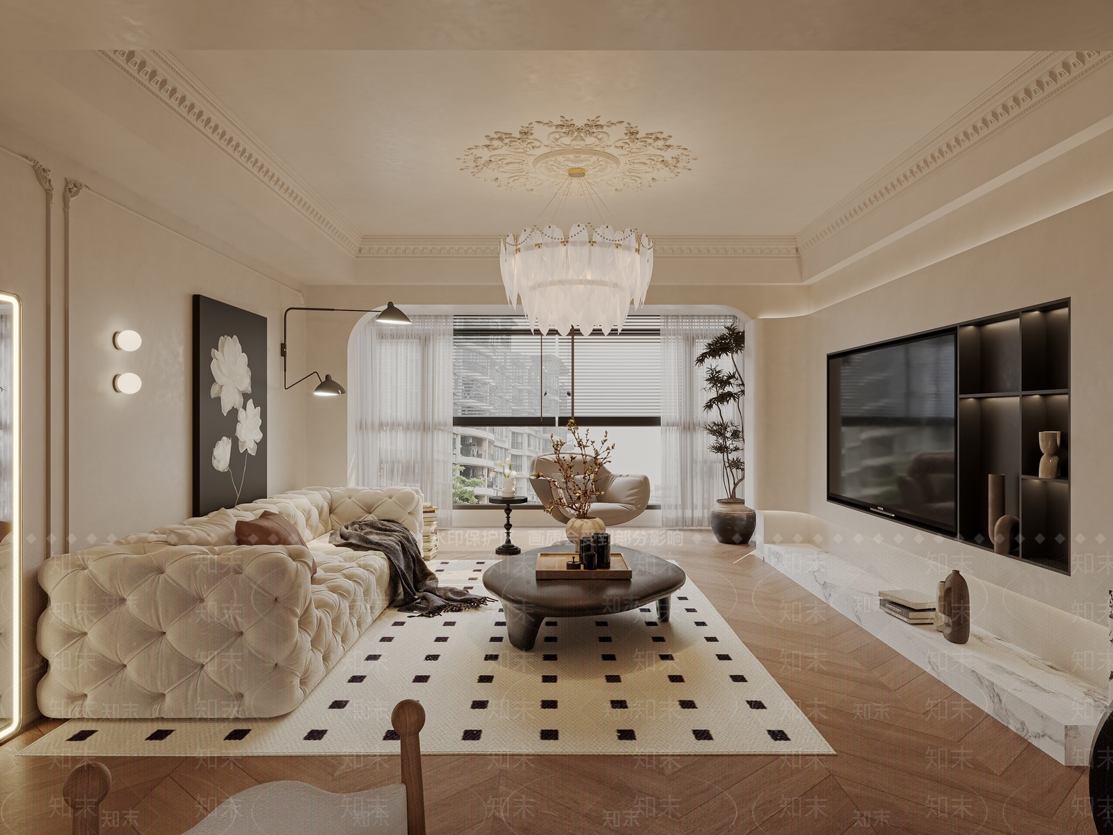 法式中古客厅3D模型下载【ID:1157444017】