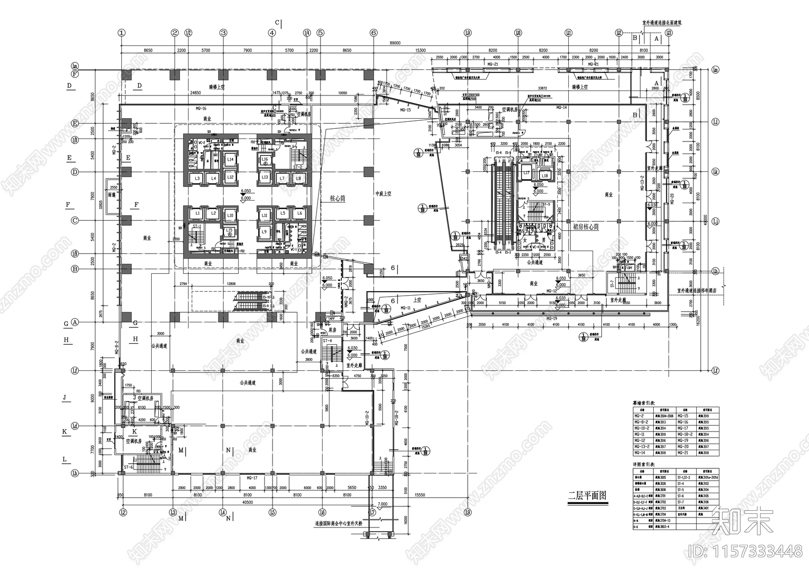 53层超高层玻璃幕墙企业办公楼cad施工图下载【ID:1157333448】