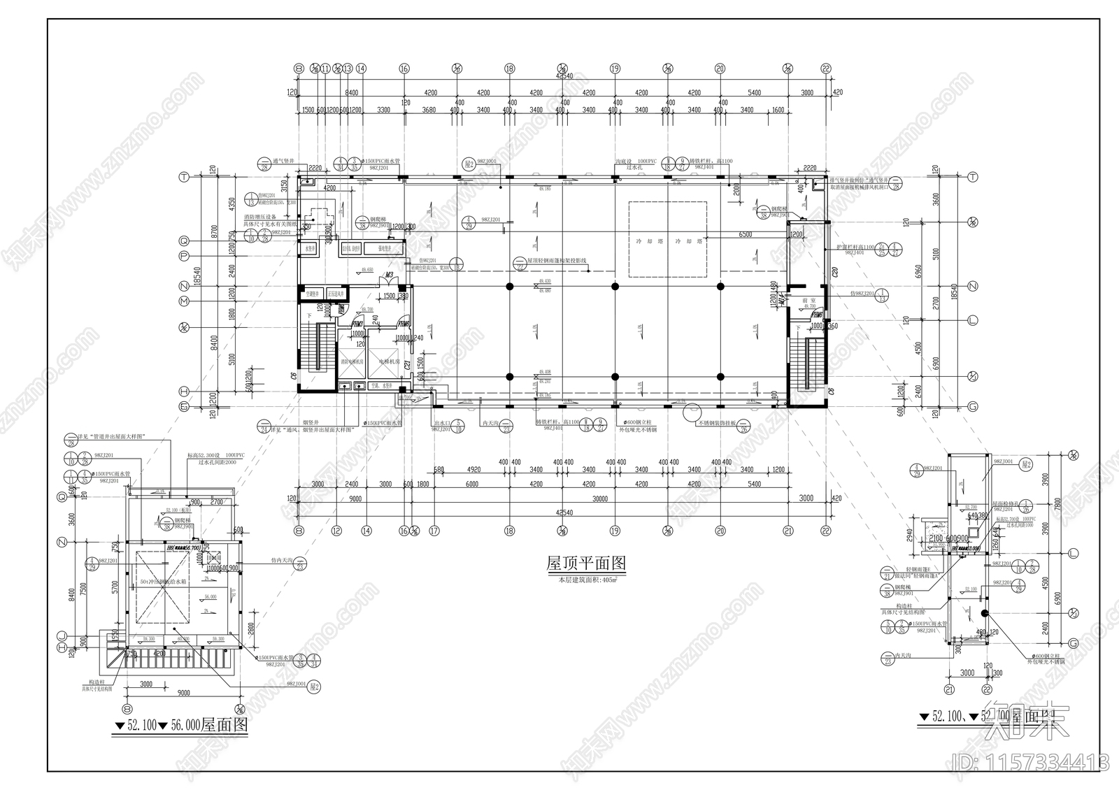 办公大楼平立剖面建筑图cad施工图下载【ID:1157334413】