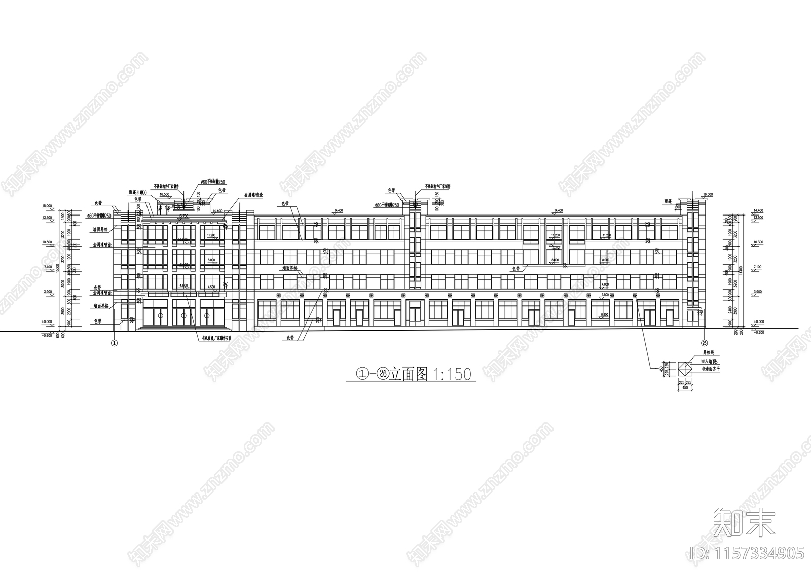 办公室平立剖面图cad施工图下载【ID:1157334905】