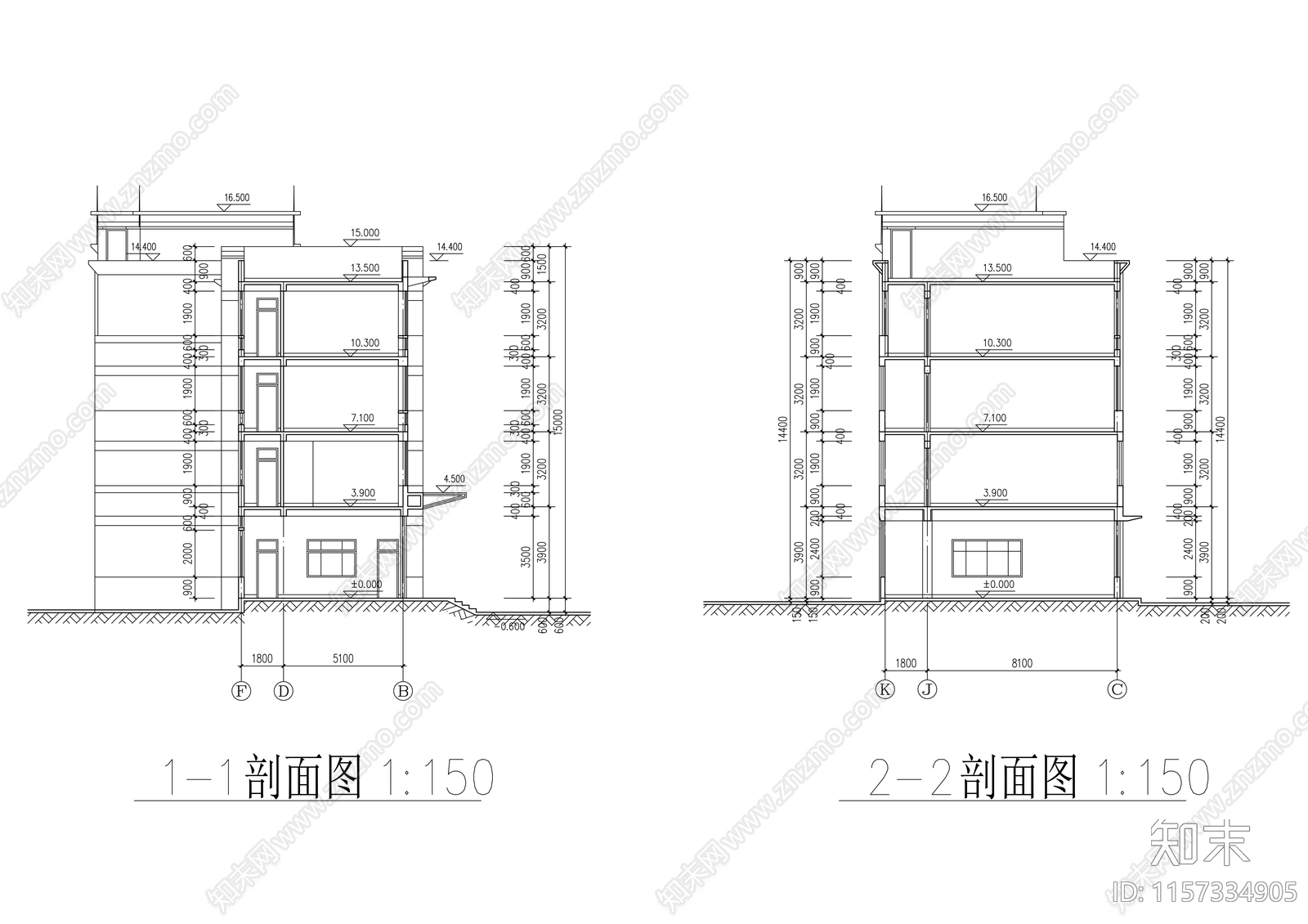 办公室平立剖面图cad施工图下载【ID:1157334905】