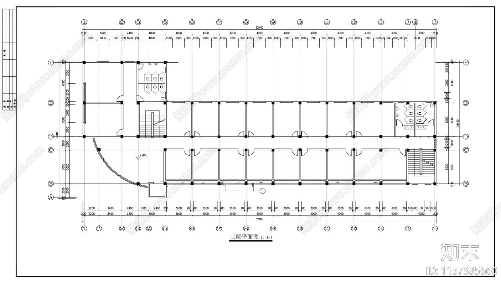 厂区办公楼建筑建筑设计方案cad施工图下载【ID:1157335660】