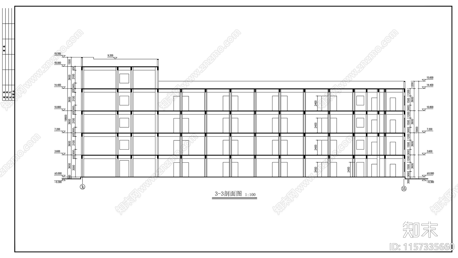 厂区办公楼建筑建筑设计方案cad施工图下载【ID:1157335660】