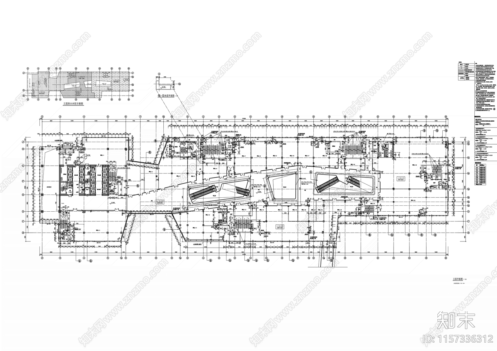 超高层现代风格知名企业办公楼建筑设计cad施工图下载【ID:1157336312】