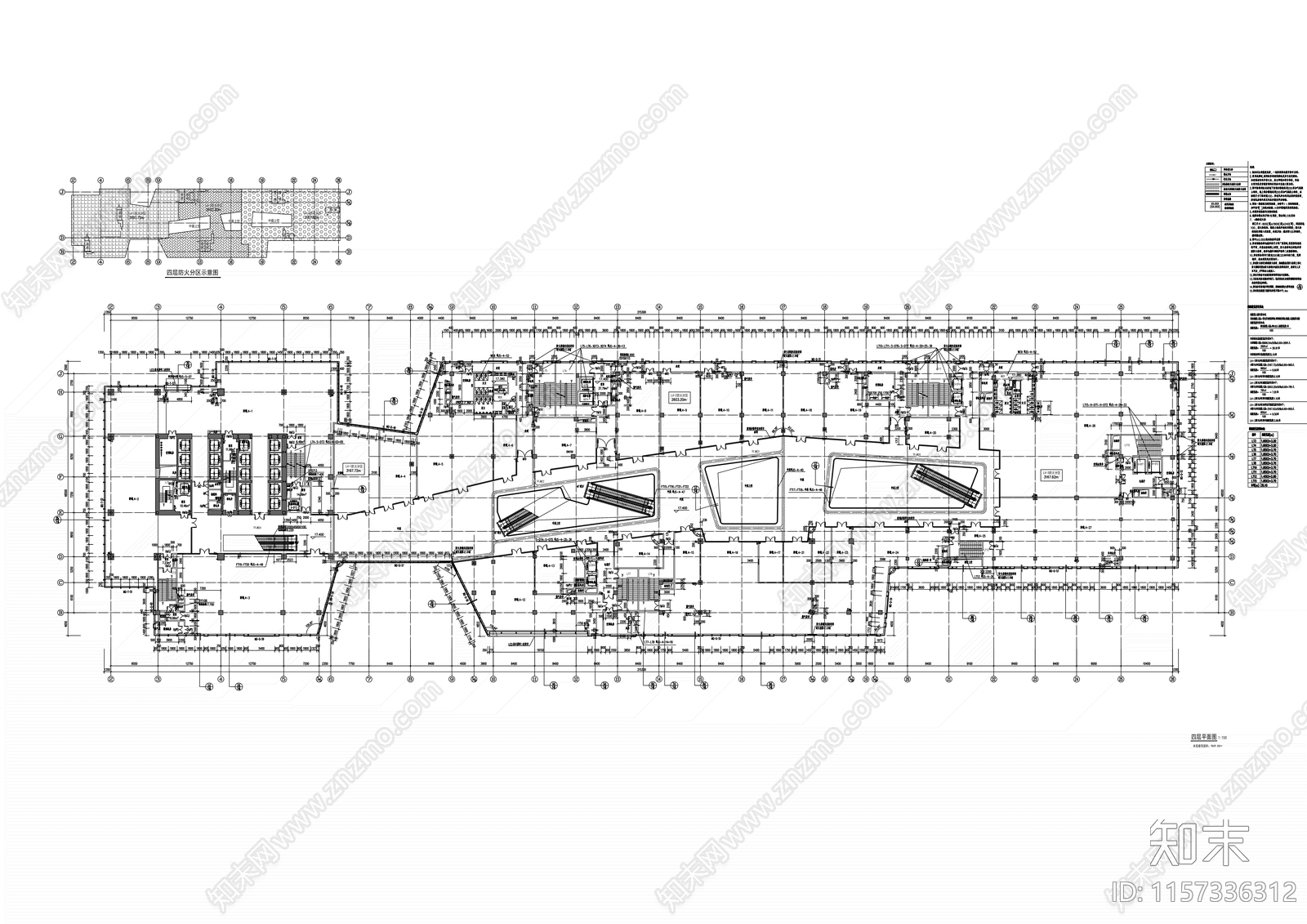 超高层现代风格知名企业办公楼建筑设计cad施工图下载【ID:1157336312】