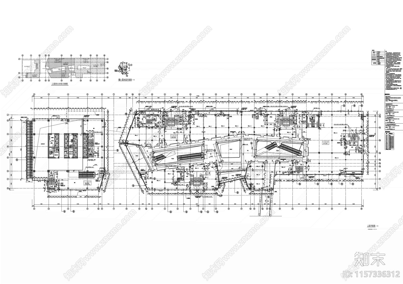 超高层现代风格知名企业办公楼建筑设计cad施工图下载【ID:1157336312】