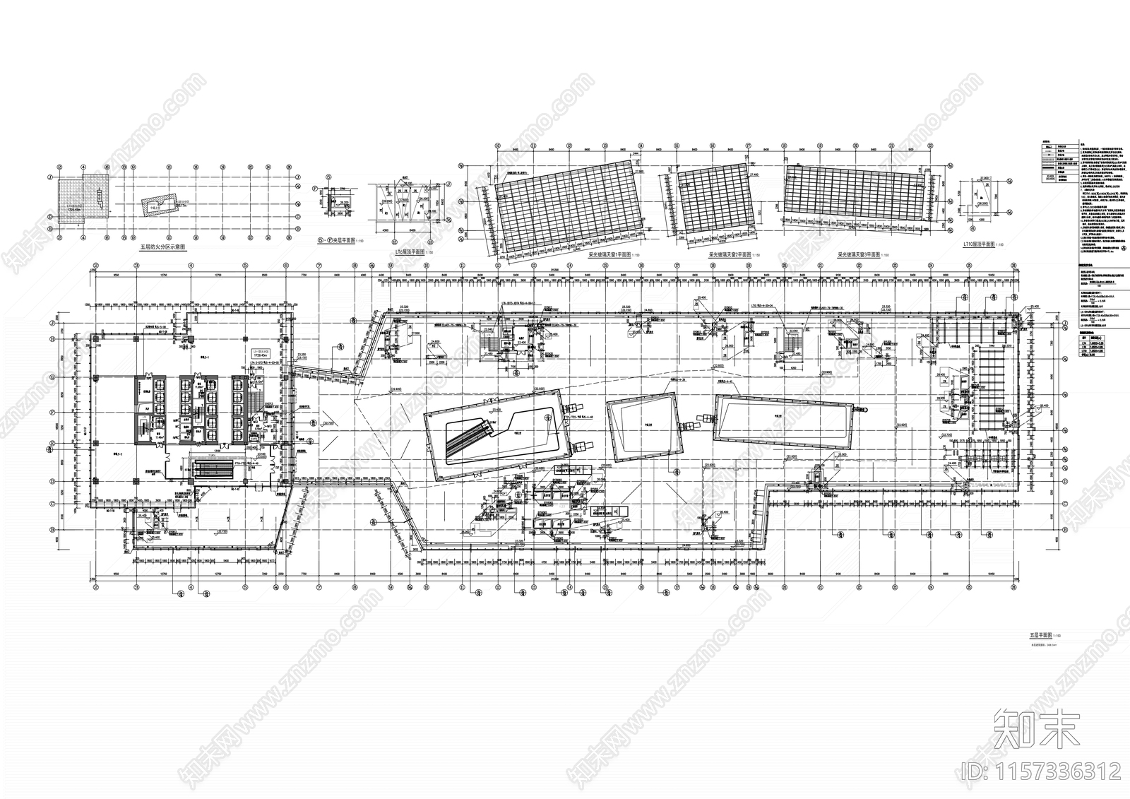 超高层现代风格知名企业办公楼建筑设计cad施工图下载【ID:1157336312】