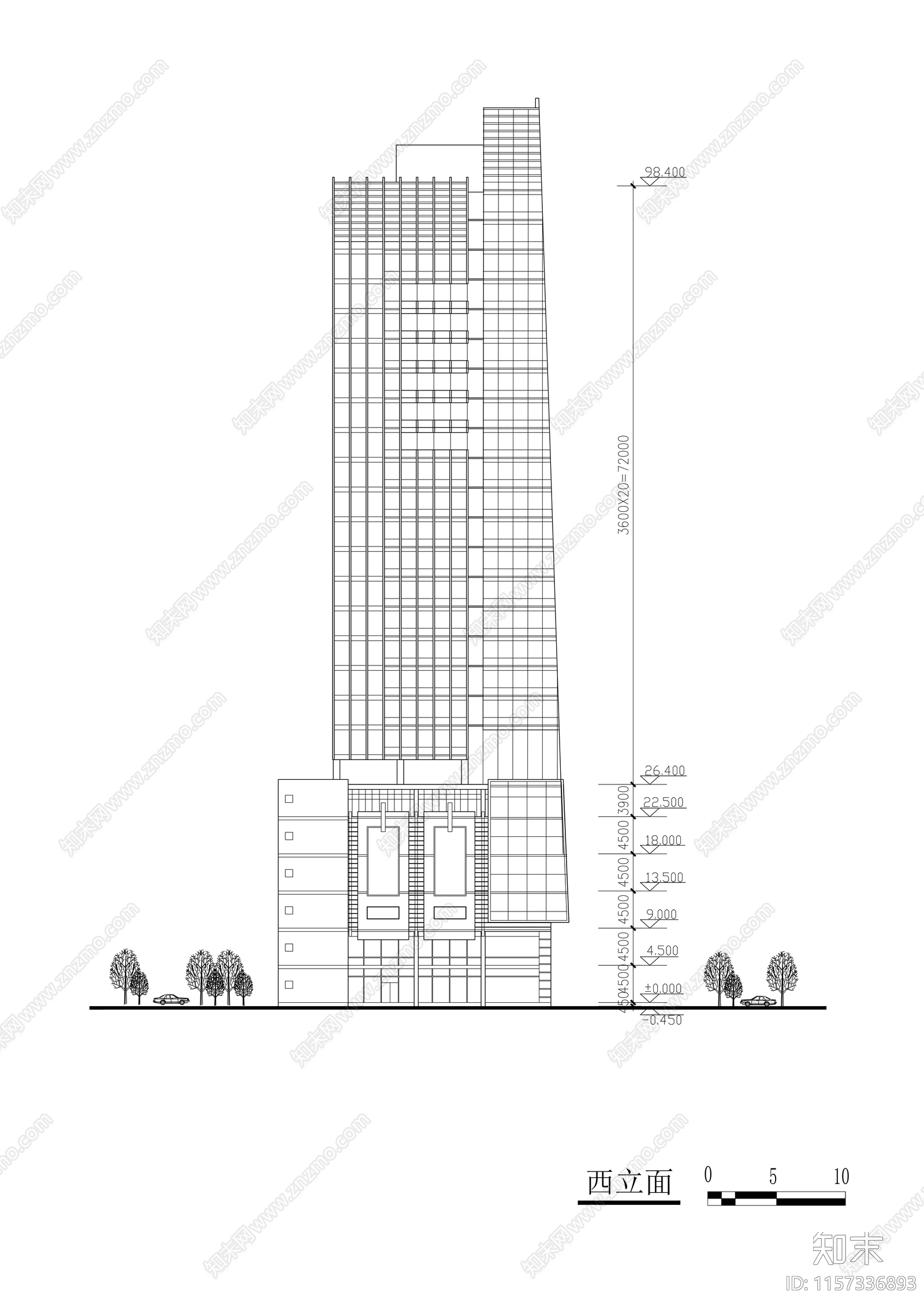 大厦建筑设计方案cad施工图下载【ID:1157336893】