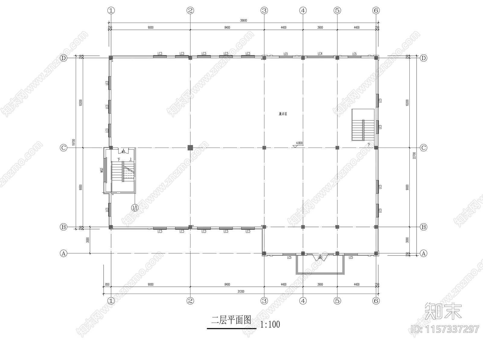 二层会所设cad施工图下载【ID:1157337297】