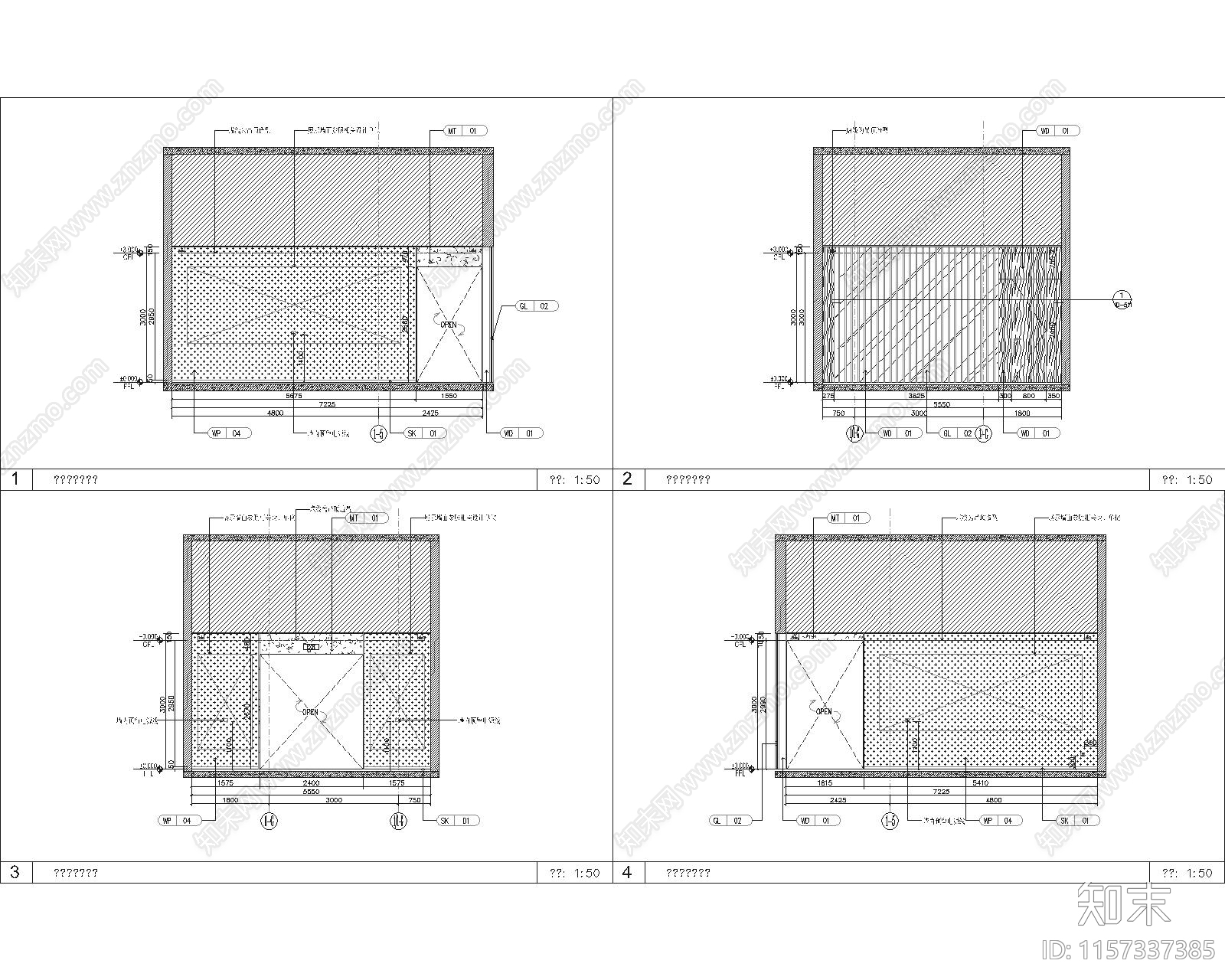 某现代轻奢售楼cad施工图下载【ID:1157337385】