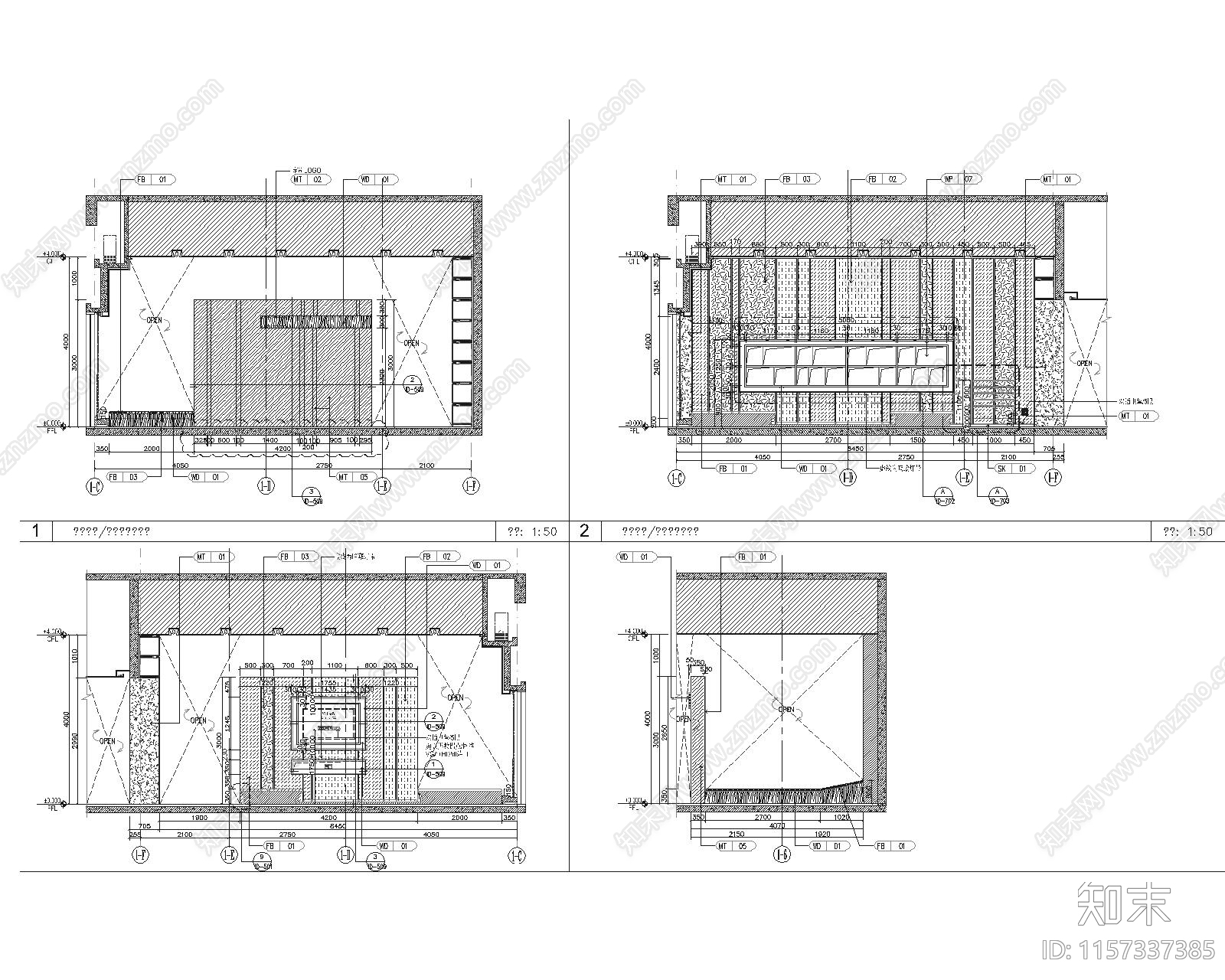 某现代轻奢售楼cad施工图下载【ID:1157337385】