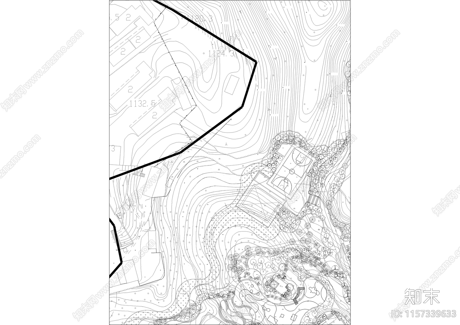 城市示范性公园之森林公园景cad施工图下载【ID:1157339633】