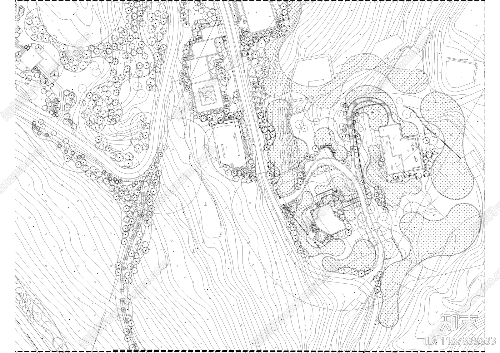 城市示范性公园之森林公园景cad施工图下载【ID:1157339633】