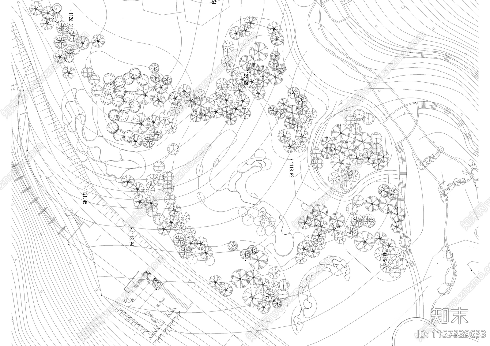 城市示范性公园之森林公园景cad施工图下载【ID:1157339633】