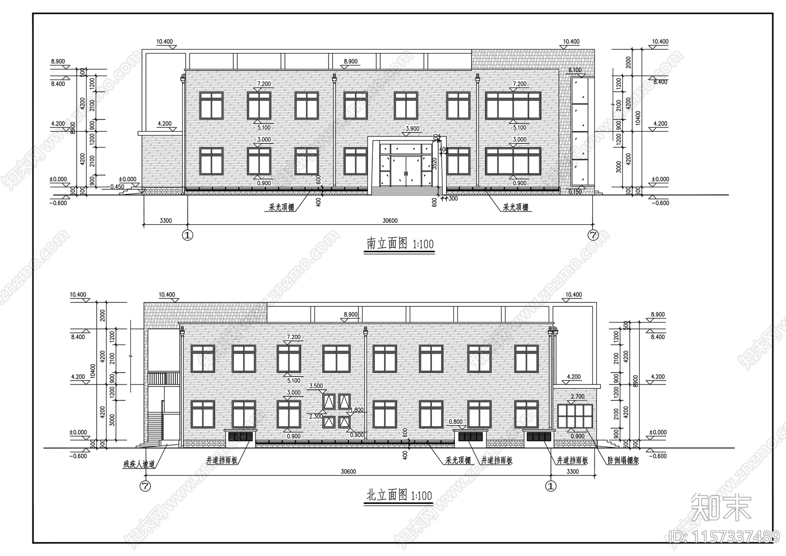 二层学校办公楼建筑方案图施工图下载【ID:1157337489】