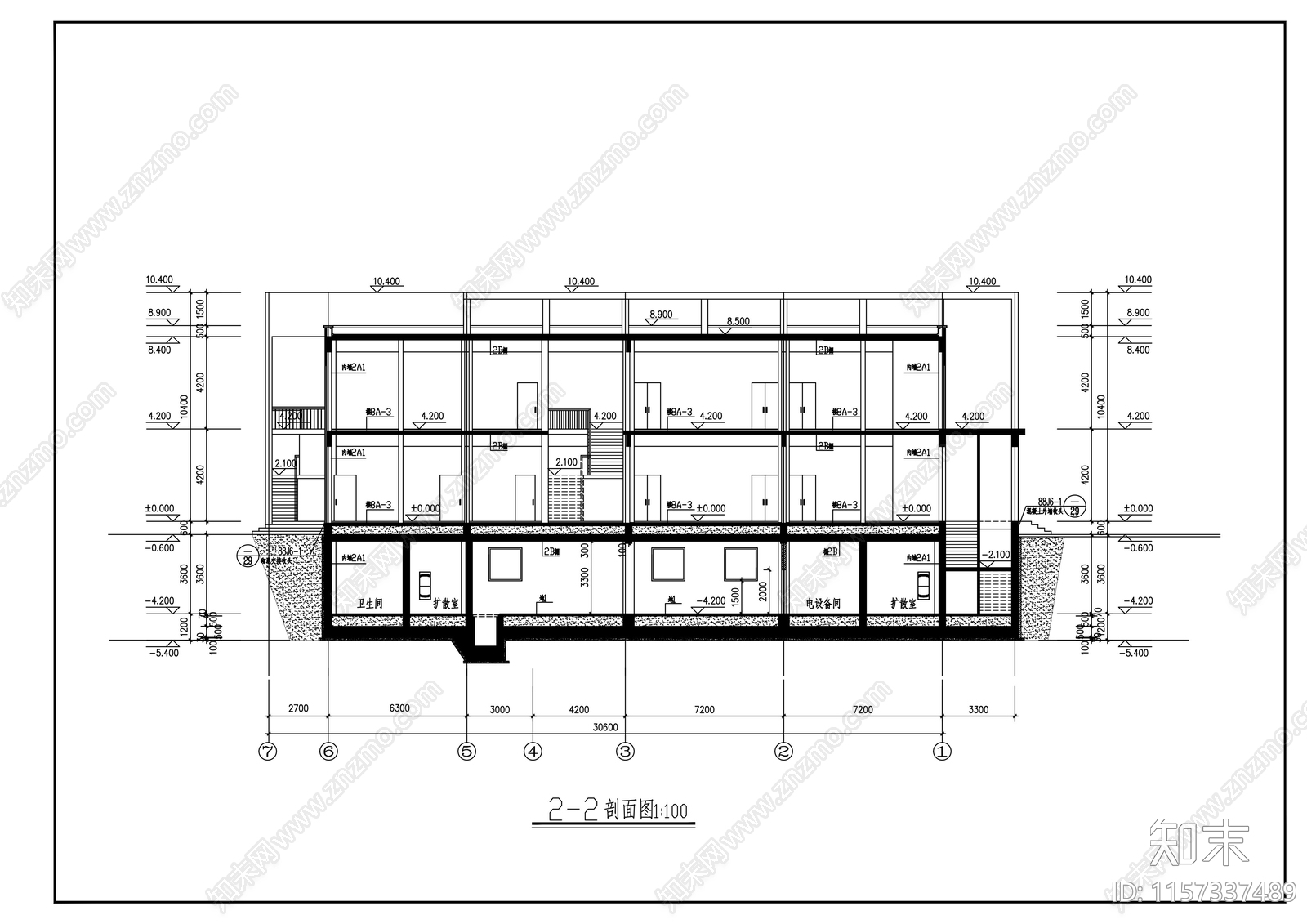 二层学校办公楼建筑方案图施工图下载【ID:1157337489】