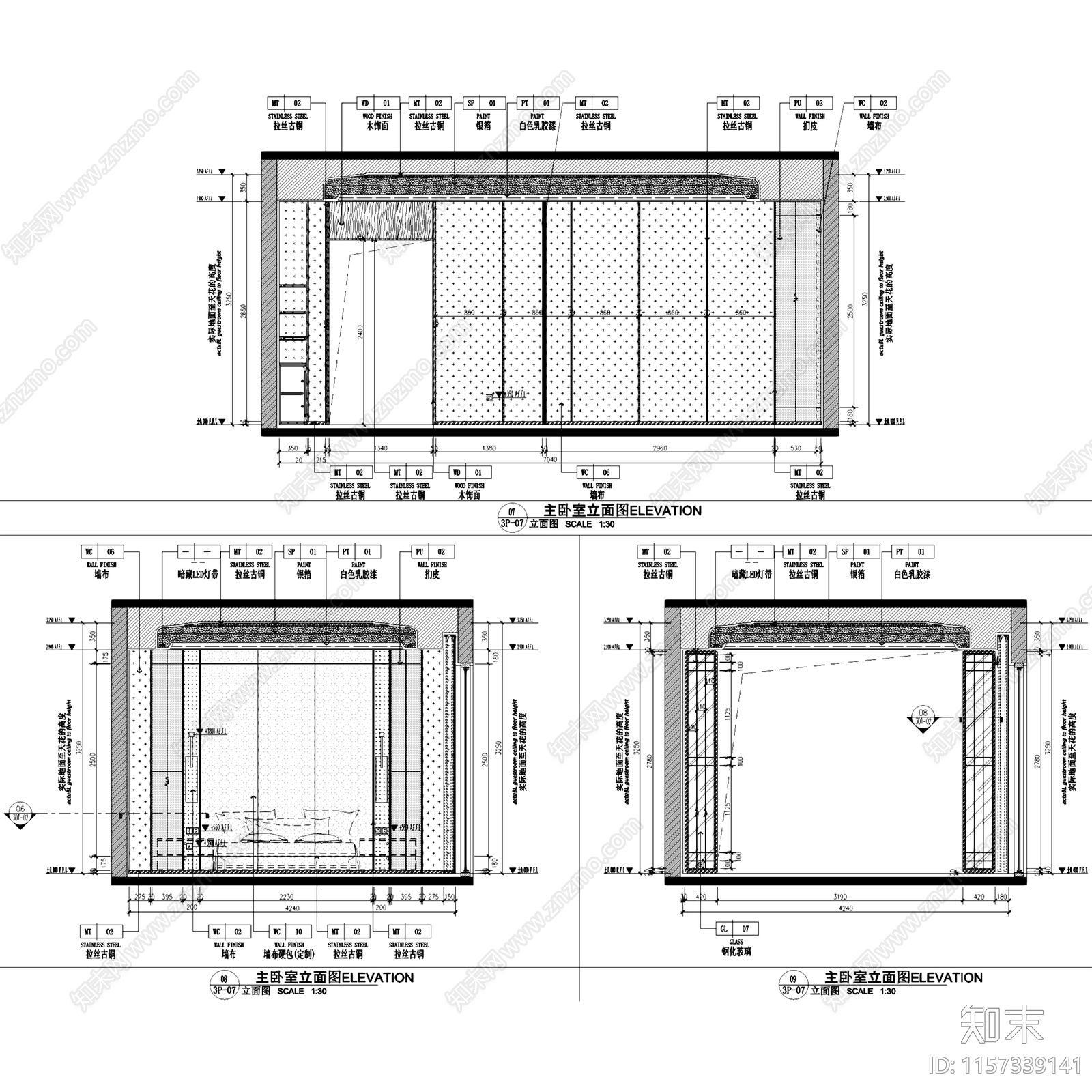 新中式禅意佛山绿岛湖四层别墅250户型室内家装cad施工图下载【ID:1157339141】