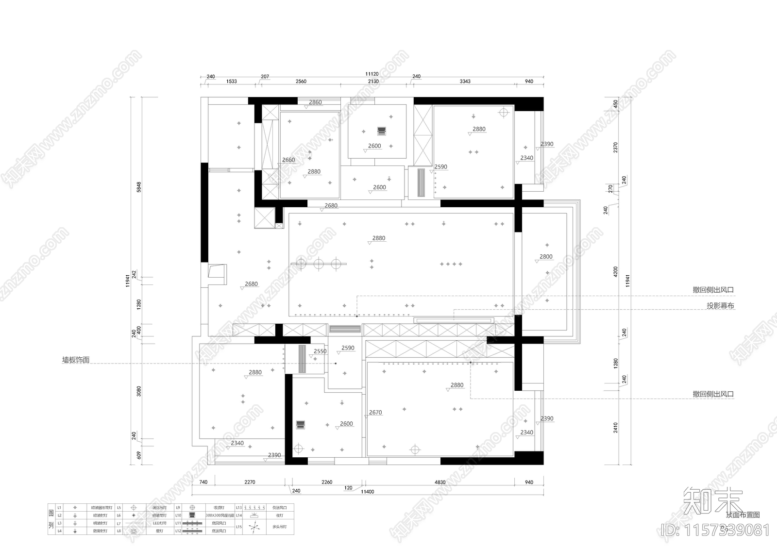 现代简约套四双卫大平层家装住cad施工图下载【ID:1157339081】